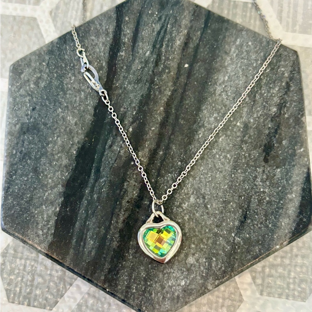 Swarovski crystal Silver Heart Pendant Necklace